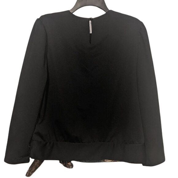 Vintage Another Thyme Black Top with Metallic Floral Motif Medium - Picture 2 of 11